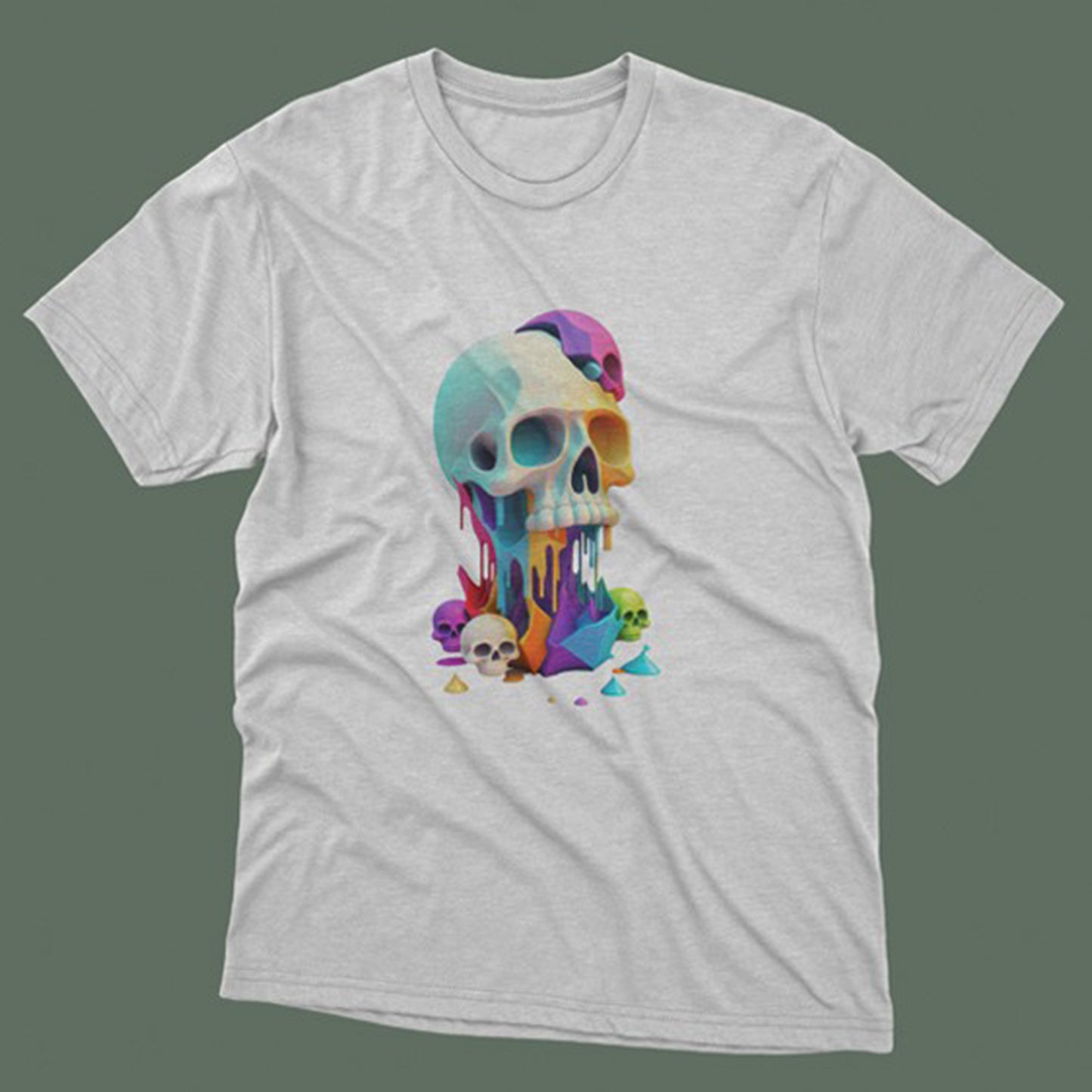 Kuru Kafa Baskılı T-Shirt / Skull 123