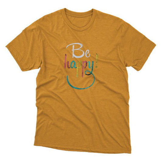 Be Happy Baskılı T-Shirt / Text 124