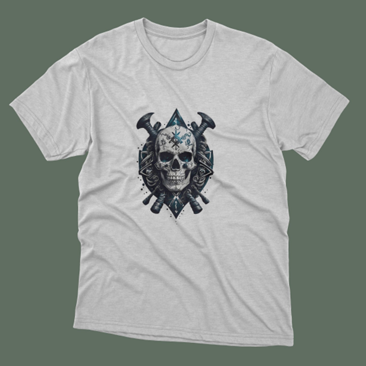 Kuru Kafa Baskılı T-Shirt / Skull 179