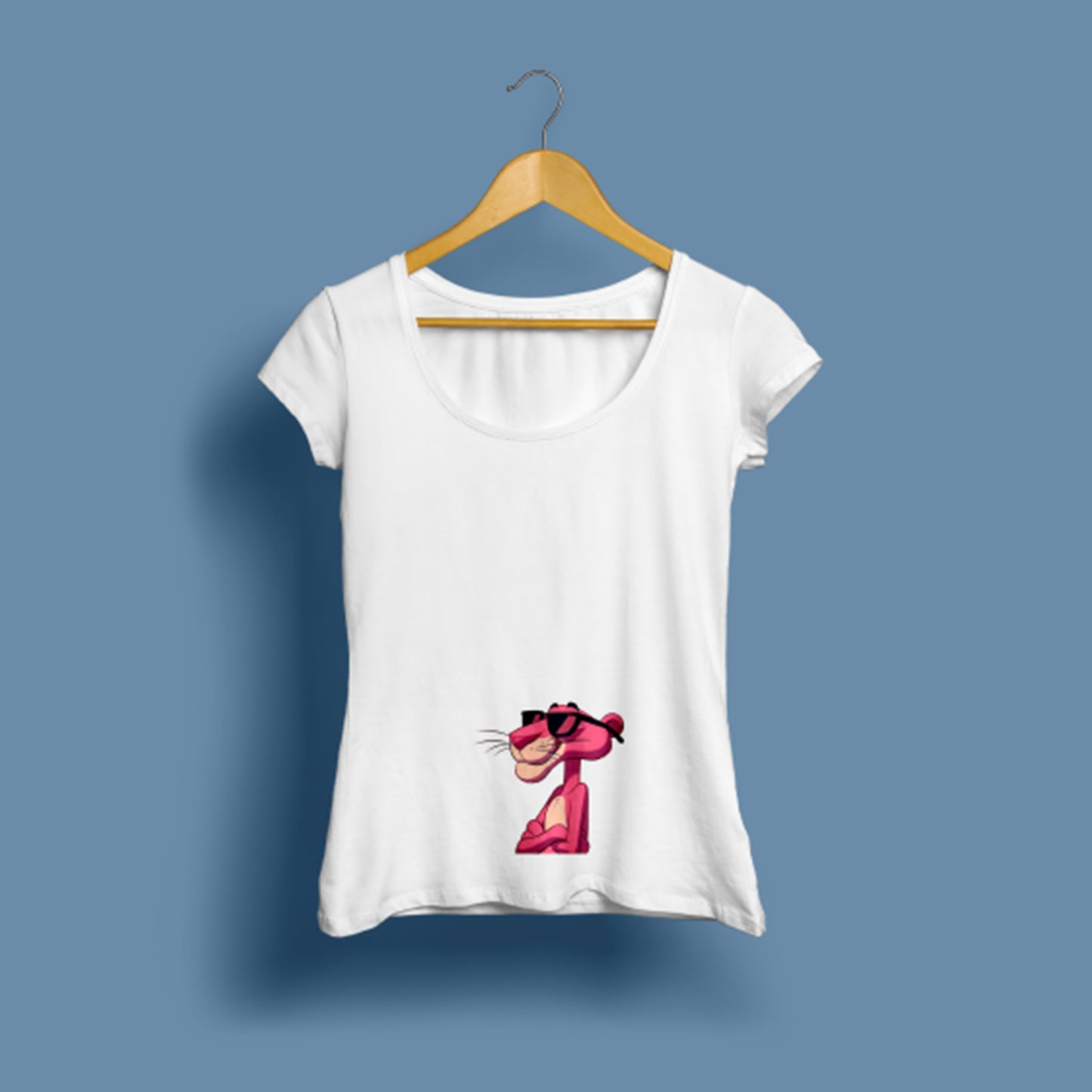 Kadın Pembe Panter baskılı T-Shirt / The Pink Panther 108