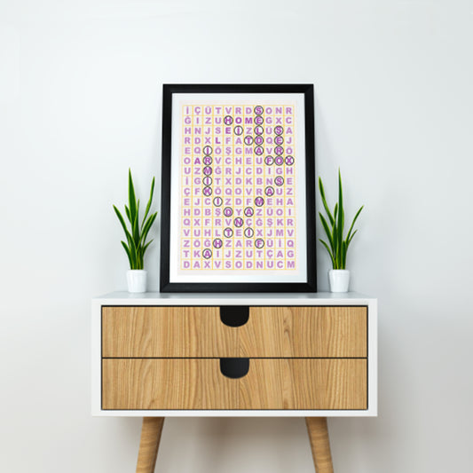 Özel Tasarım Sizin Adınız "Kelime Avı" Tablosu