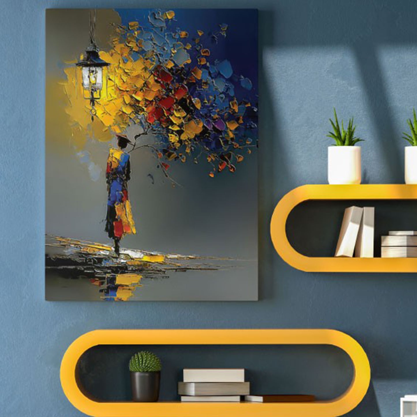 Sokak Lambası Ve Kadın / Özel Tasarım Tablo