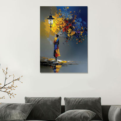 Sokak Lambası Ve Kadın / Özel Tasarım Tablo