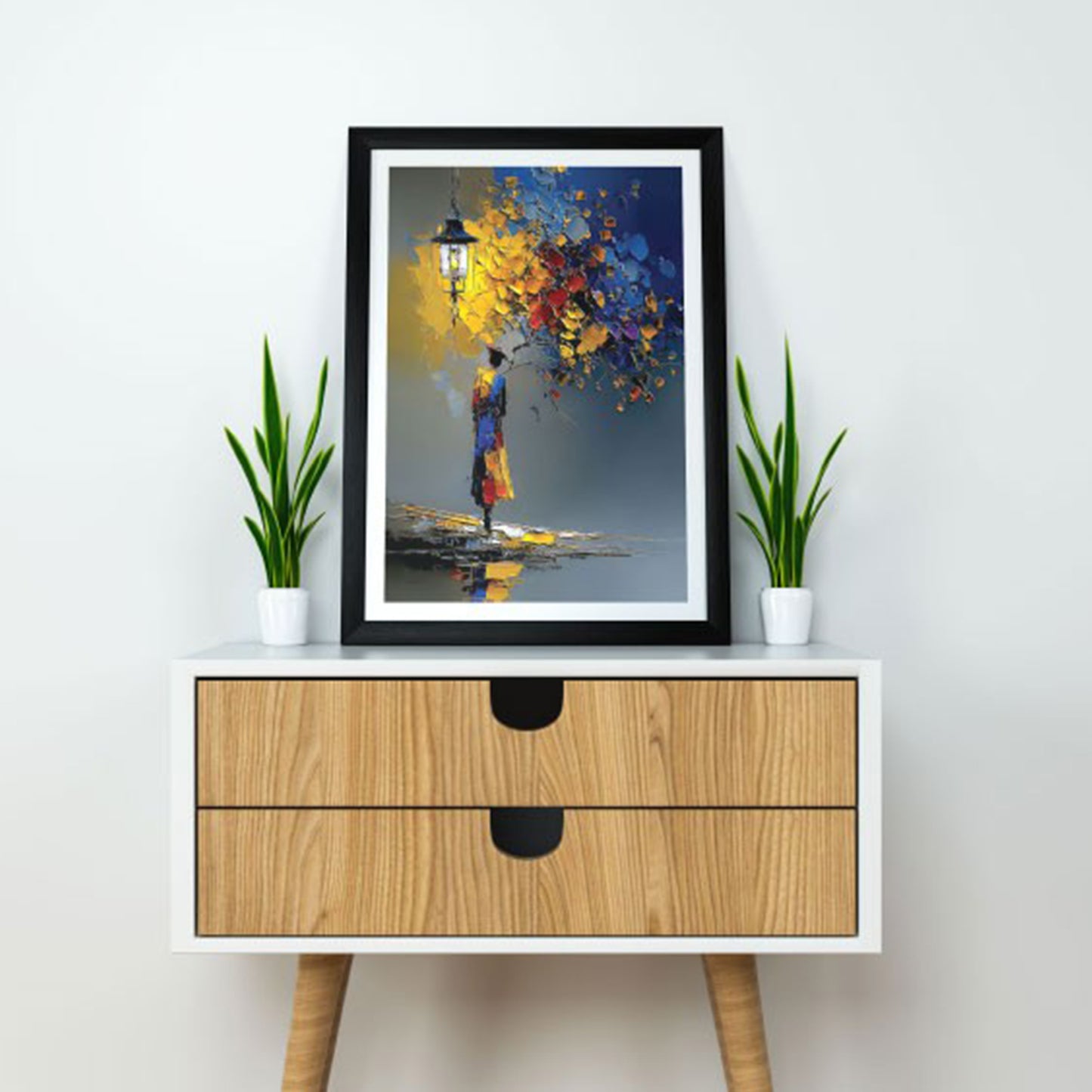 Sokak Lambası Ve Kadın / Özel Tasarım Tablo