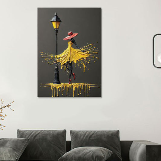 Sokak Lambası Ve Kadın / Özel Tasarım Tablo