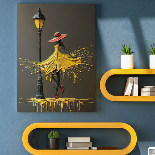 Sokak Lambası Ve Kadın / Özel Tasarım Tablo