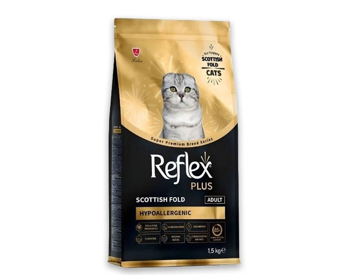 Reflex Plus Scottish Fold Hypoallergenic Tavuklu Yetişkin Kedi Maması 1.5 Kg