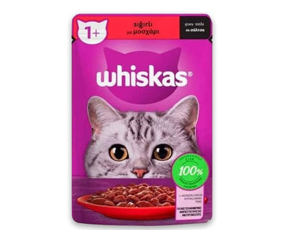 Whiskas Pouch Sos İçerisinde Sığır Etli Yetişkin Konserve Kedi Maması 85 Gr