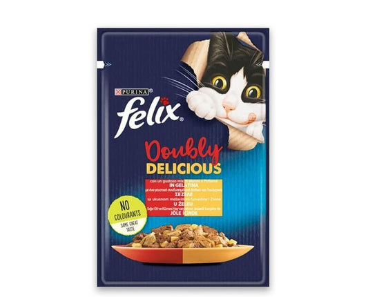 Felix Taze Sığır Etli ve Kümes Hayvanlı Jöleli Pouch Yetişkin Yaş Kedi Maması 85 Gr