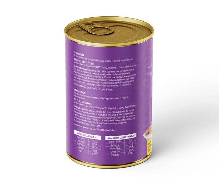 Sığır Etli Yetişkin Kedi Konservesi 400 Gr